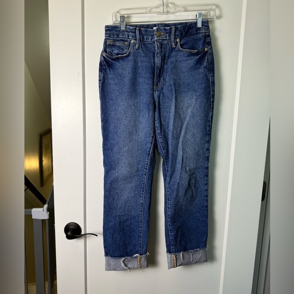 Good American Denim - Good American Style GCRH086TFT Good Crop Raw Hem Slim Blue940 High Waist 4/27